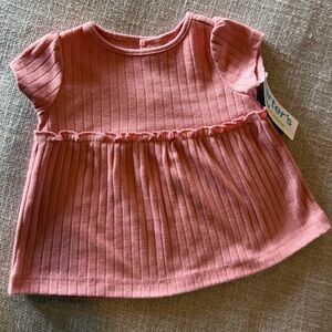 NWT Carter's Ribbed Blush Pink Ruffle Dress
